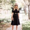 Vestido godet con mangas