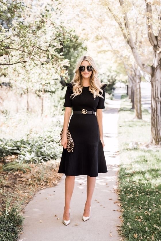 Vestido godet con mangas