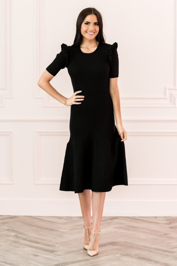 Vestido godet con mangas