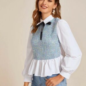 blusa con chalequito chanel style