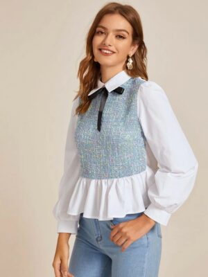 blusa con chalequito chanel style