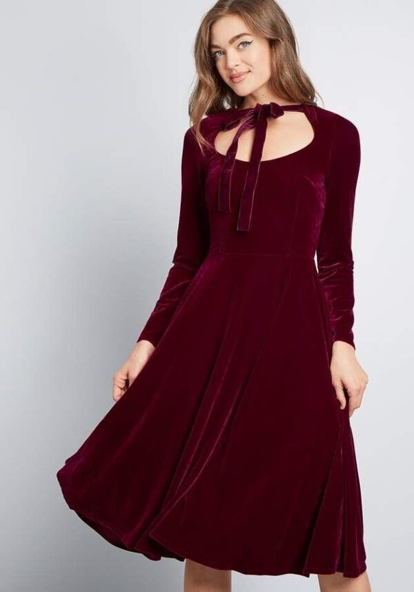 vestido velvet con lazo