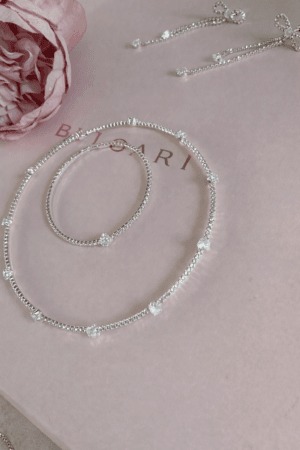 Collar y pulsera Diana  plateado