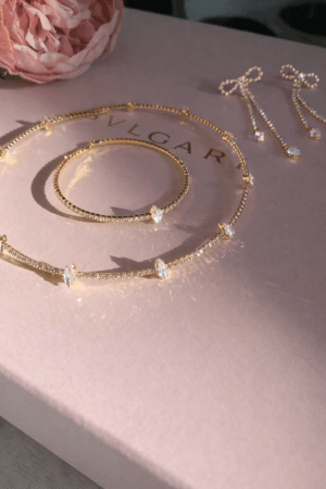 Collar y pulsera Diana dorado