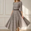 Vestido Lua Princess Old Money, movimiento de falda Pata de gallo Ébano