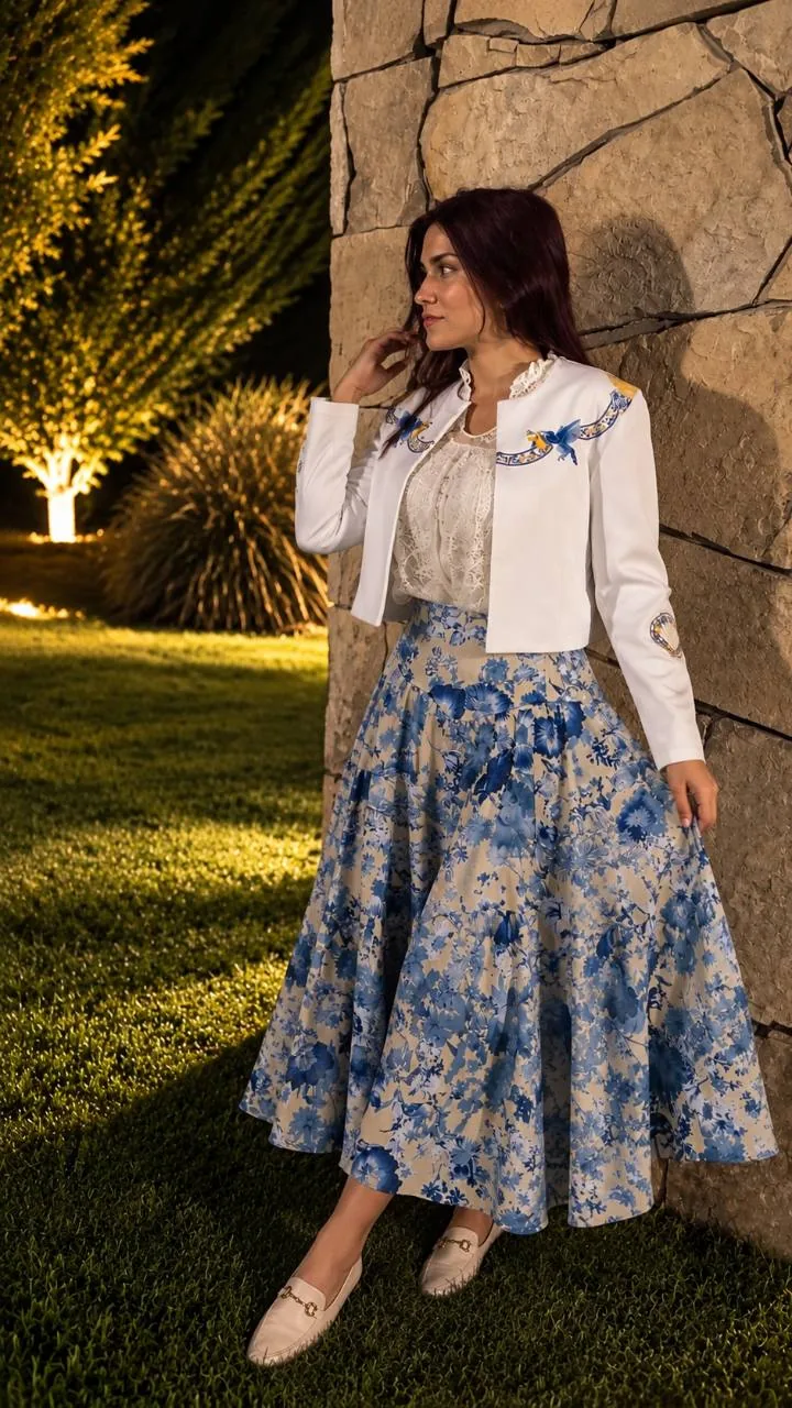 Falda Dolce Vita de Waini, vista de cuerpo entero.